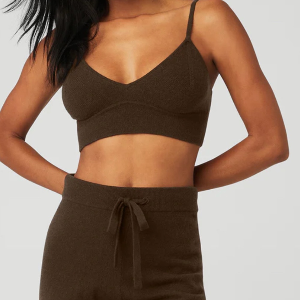 ALO CASHMERE JET SET BRALET ESPRESSO